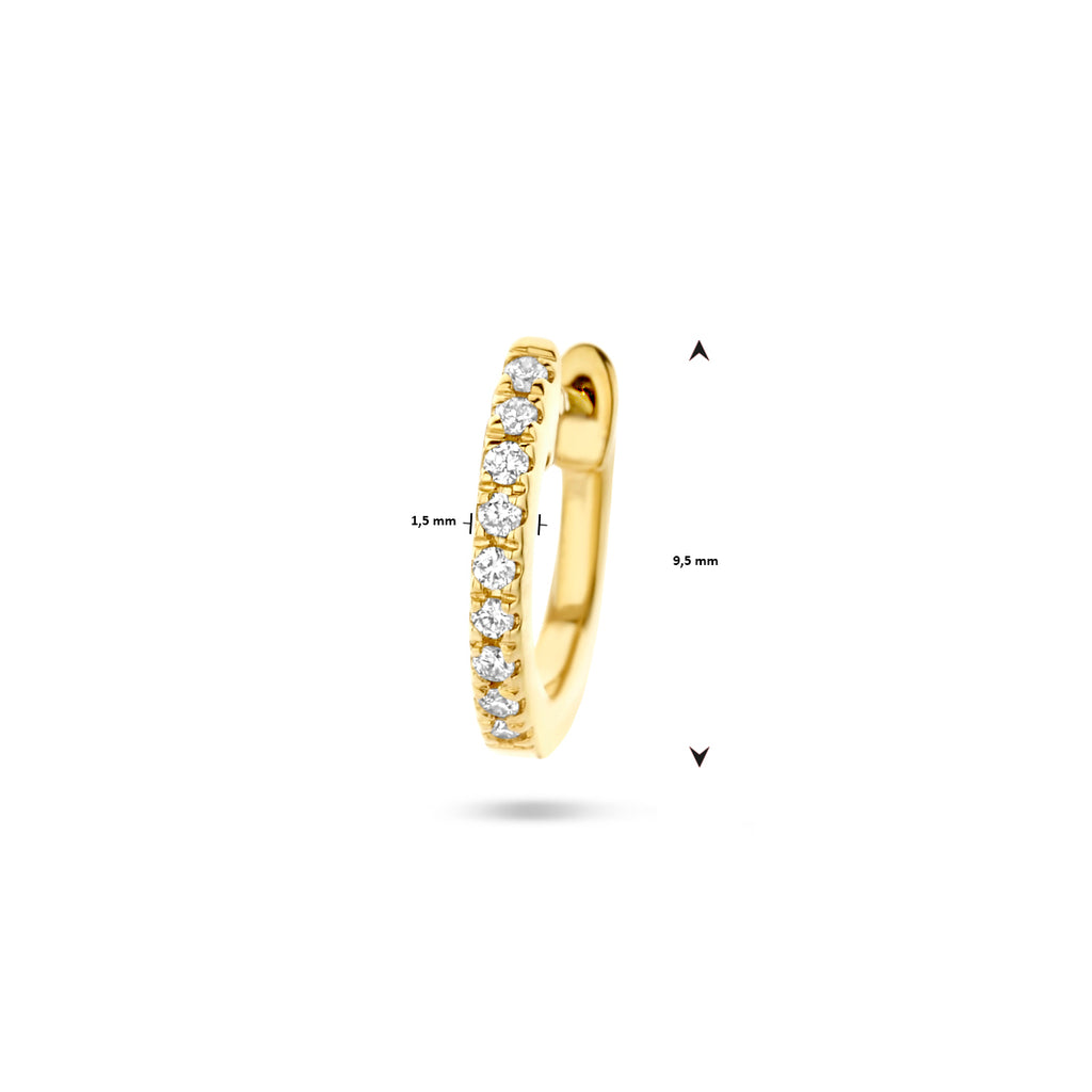 Klappcreole Diamant 0,03ct H SI 9,5mm pro Stück 14K Gelbgold