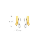 oorknoppen bicolor gestift 12 mm 14K geelgoud