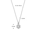 collier zirkonia 41 - 43 - 45 cm zilver gerhodineerd