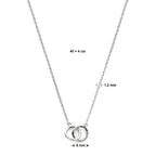 Halskette Kreise 40 + 4 cm Silber rhodiniert
