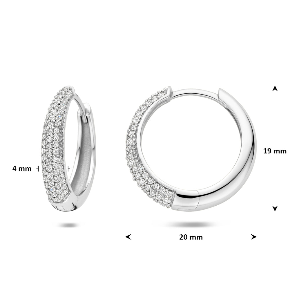 klapoorringen zirkonia buis 4 mm zilver gerhodineerd