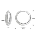 klapoorringen zirkonia buis 4 mm zilver gerhodineerd