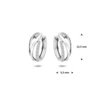 klapoorringen zirkonia 12,5 mm zilver gerhodineerd