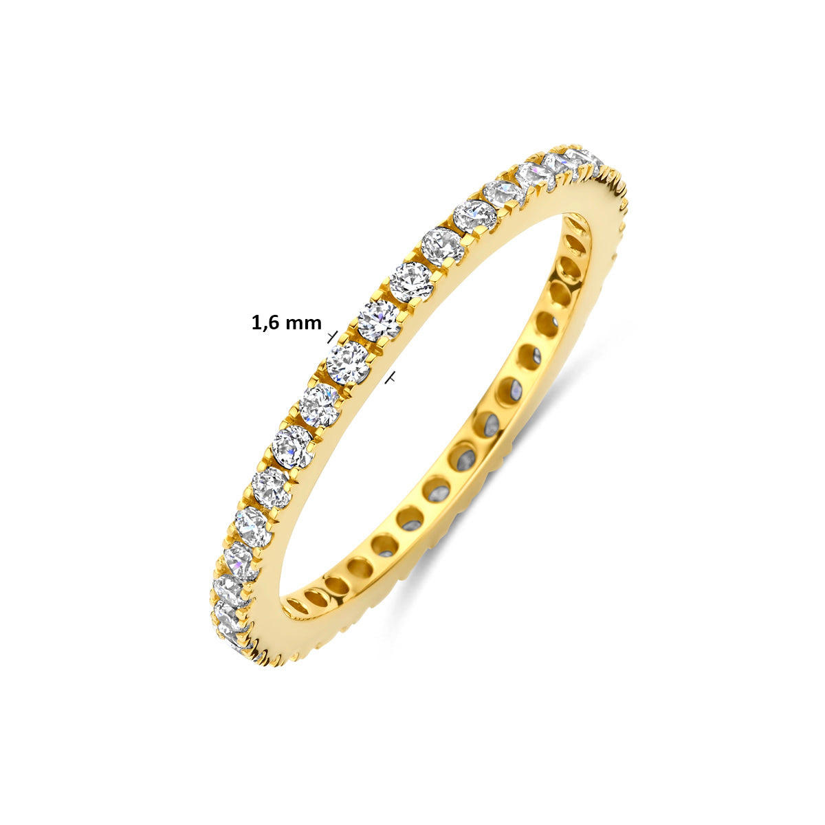 Ring Zirkonia 3 Mikron vergoldet (gelb)