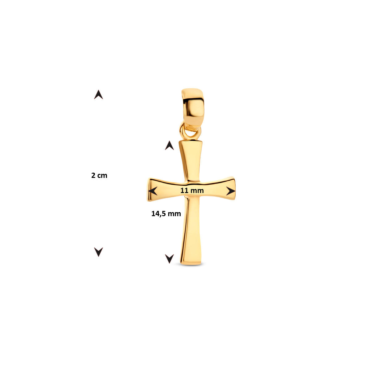 hanger kruis 14K geelgoud