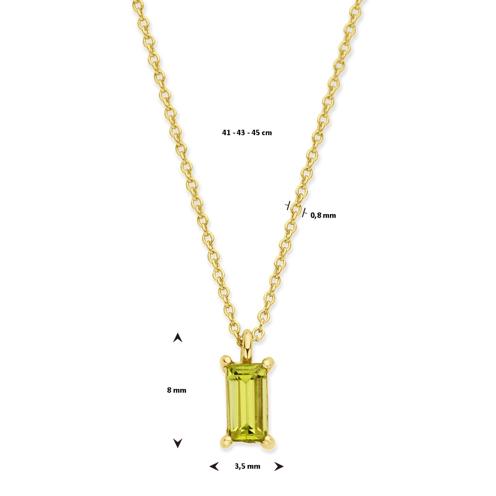 Halskette Peridot 41 - 43 - 45 cm 14K Gelbgold
