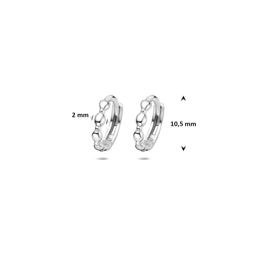 klapoorringen 10,5 mm zilver gerhodineerd