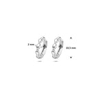 klapoorringen 10,5 mm zilver gerhodineerd