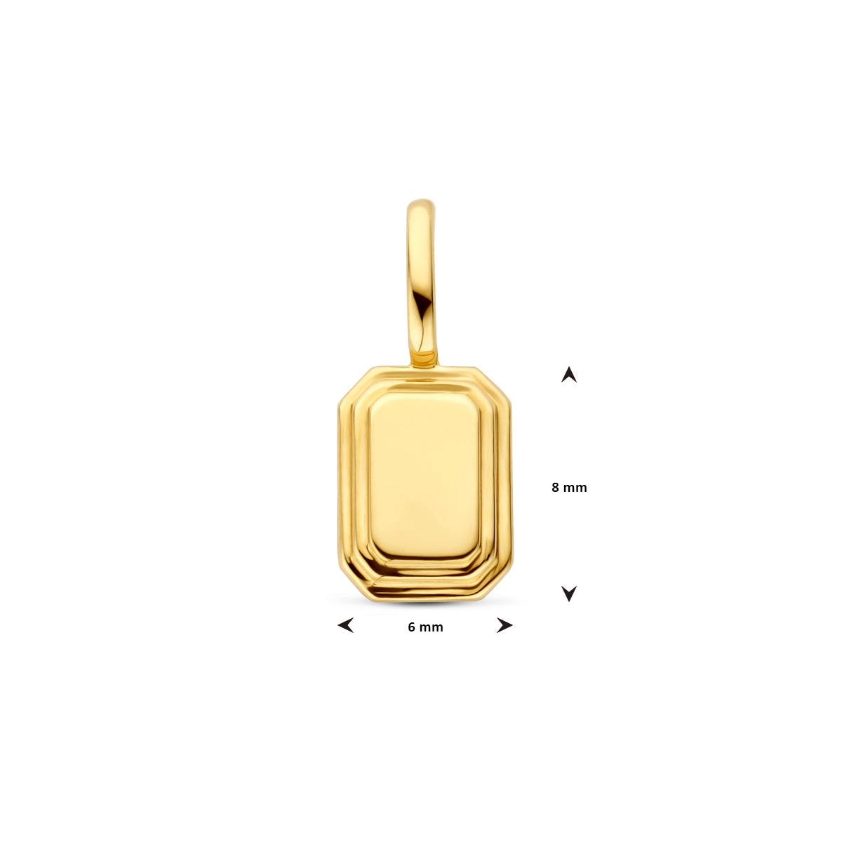 graveerhanger 8 mm 14K geelgoud