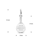 hanger padelracket 21 mm zilver wit