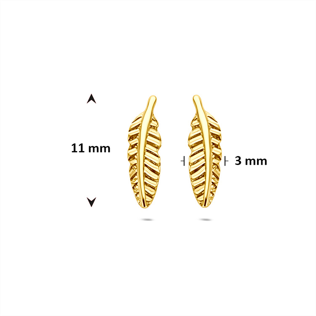 9k oorknoppen veer 11 mm 9K geel
