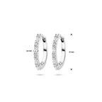 Klappcreolen Zirkonia 15 mm Silber rhodiniert