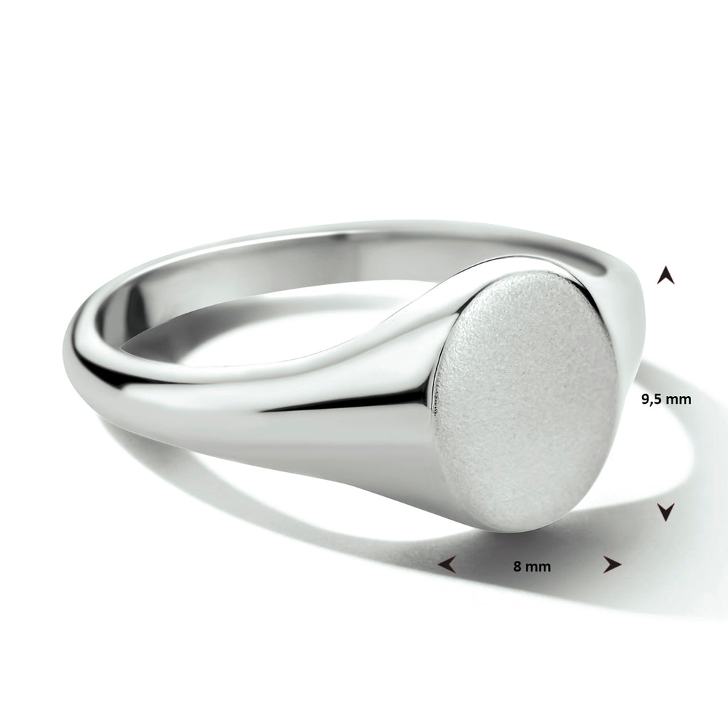 Gravurring oval Silber rhodiniert