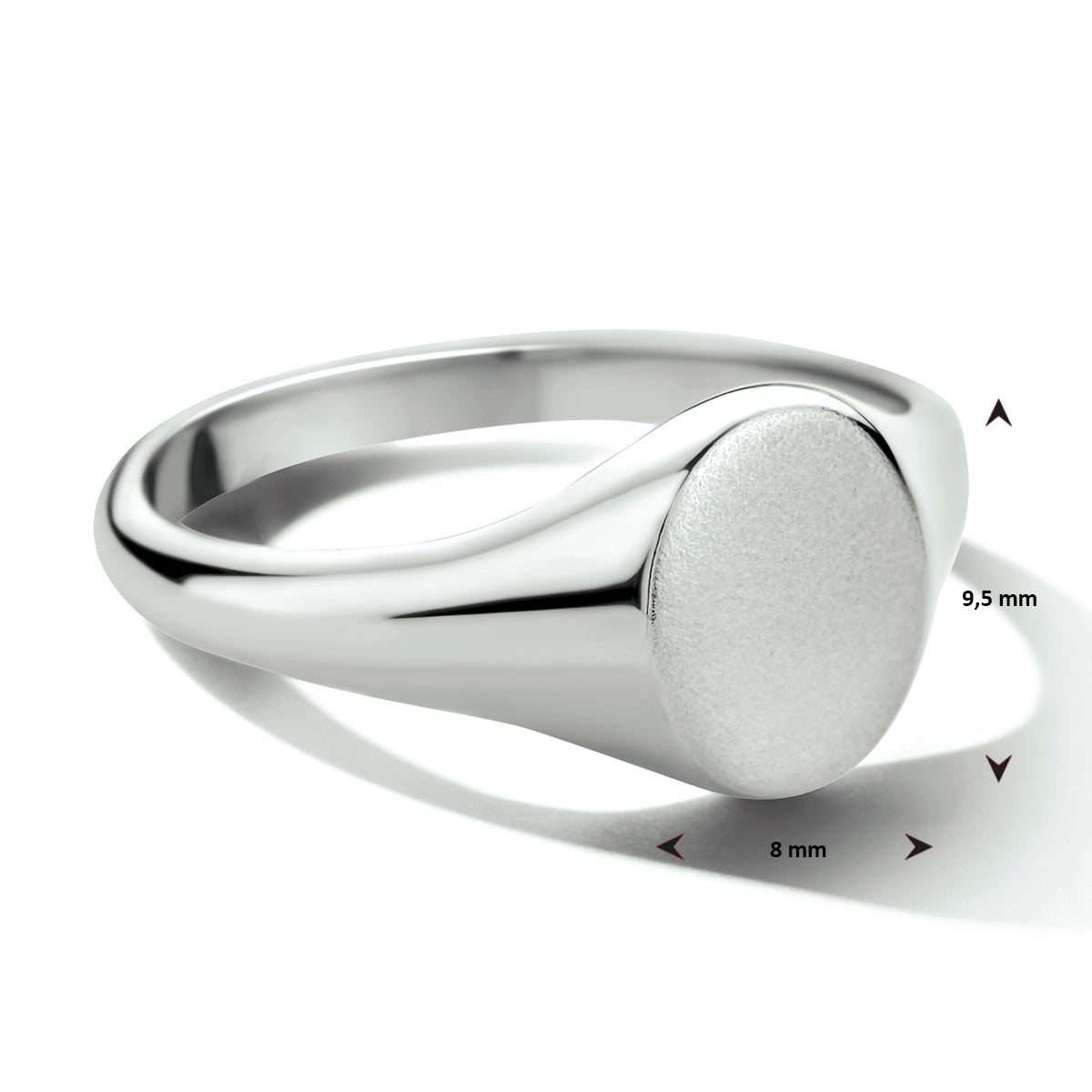 Gravurring oval Silber rhodiniert