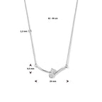 Halskette Spacer Zirkonia 42 - 45 cm Silber rhodiniert