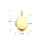 9K Medaillon oval 19 mm 9K gelb