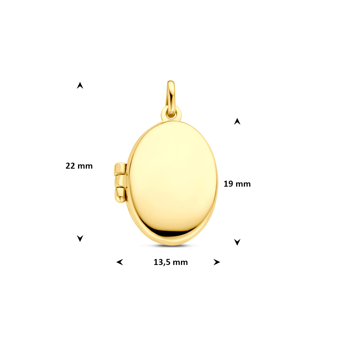 9K Medaillon oval 19 mm 9K gelb