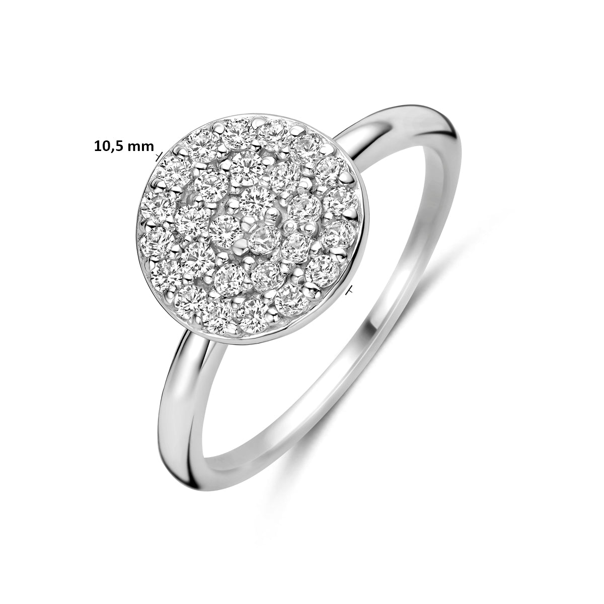 ring zirkonia zilver gerhodineerd
