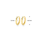 9k klapoorringen gediamanteerd 10,3 mm 9K geel