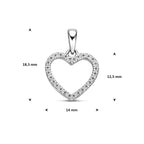 hanger hart zirkonia zilver gerhodineerd