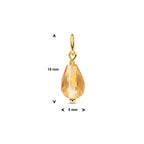 hanger citrien 15 mm 14K geelgoud
