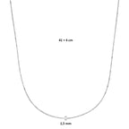 Halskette Schlangenkette rund 1,5 mm 41 + 4 cm Silber rhodiniert
