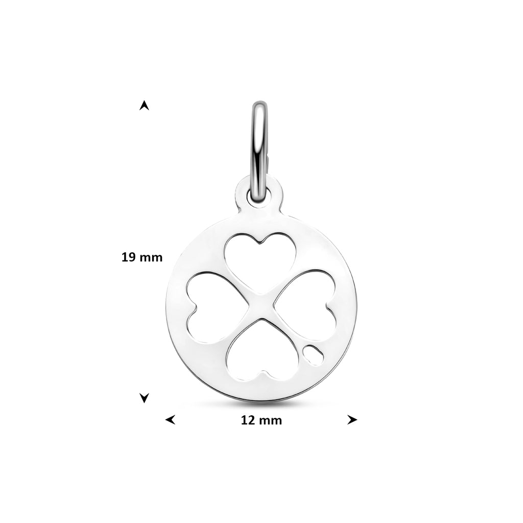 hanger klavertjes 19 mm zilver gerhodineerd