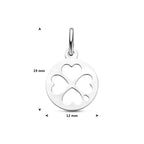 hanger klavertjes 19 mm zilver gerhodineerd