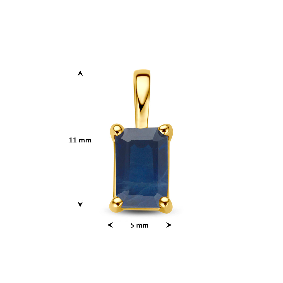 hanger saffier 11 mm 14K geelgoud