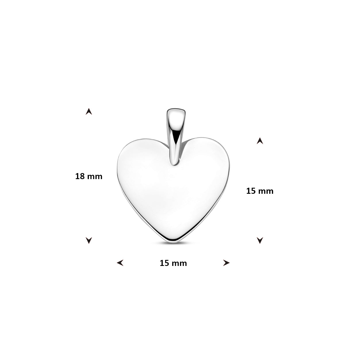 graveerhanger hartje 18 mm zilver gerhodineerd