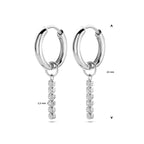 Klappcreolen Zirkonia 15 mm Silber rhodiniert
