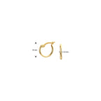 oorring 1,5 mm ronde buis 12 mm per stuk 14K geelgoud