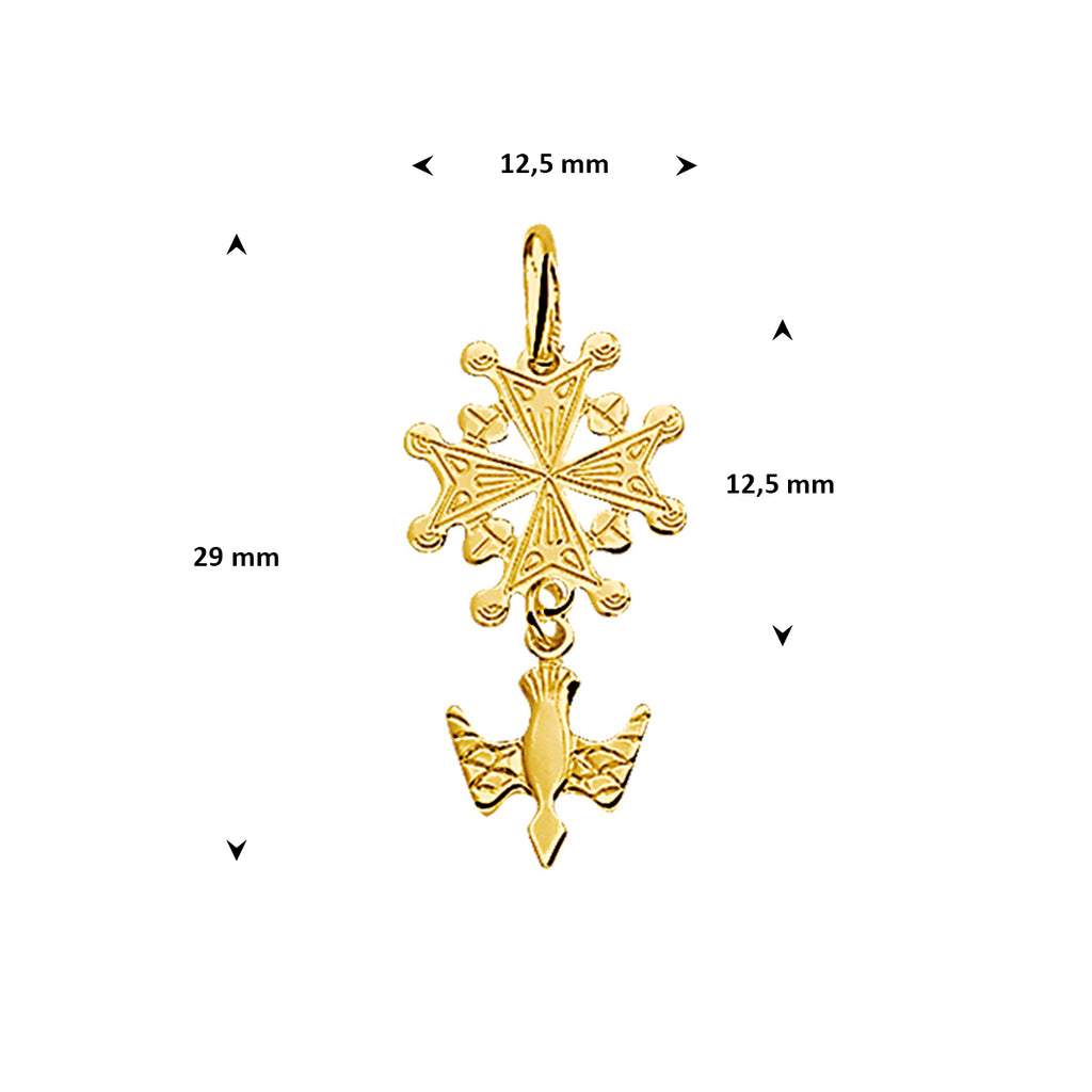 Anhänger Hugenottenkreuz 29 mm 14K Gelbgold