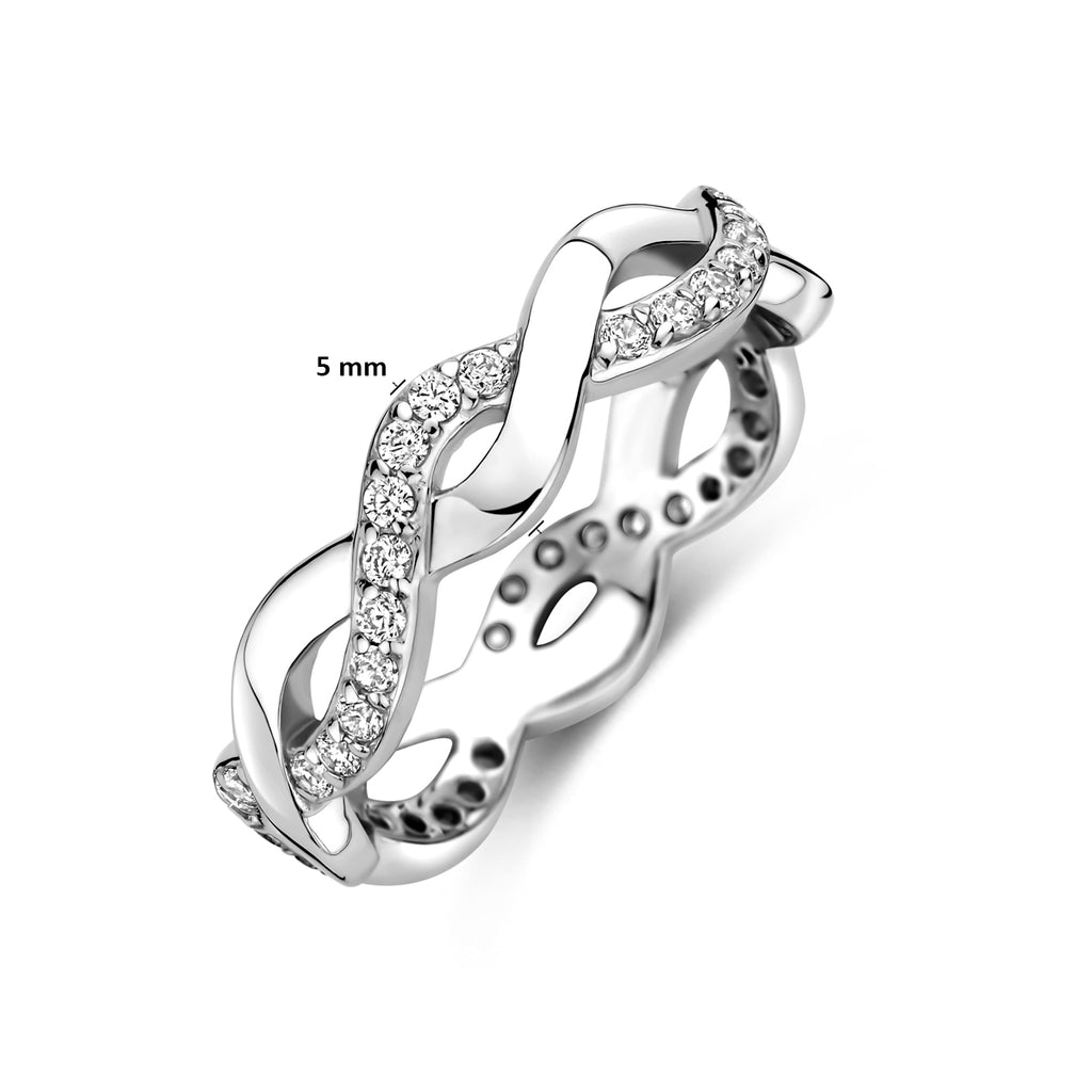 Ring Zirkonia Silber rhodiniert