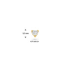 Flatback-Piercing Zirkonia Herzchen 3,5 mm 1 Mikron vergoldet (Gelb)