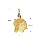 hanger meisje poli/mat 10,5 mm 14K geelgoud