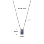 collier saffier zirkonia 41 - 43 - 45 cm zilver gerhodineerd