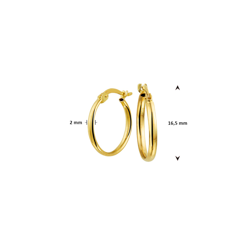 oorring 16,5 mm per stuk 14K geelgoud