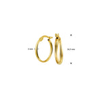 oorring 16,5 mm per stuk 14K geelgoud