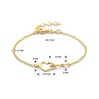 Armband Herz und Unendlichkeit 16 + 3 cm 3 Mikron Silber vergoldet (gelb)