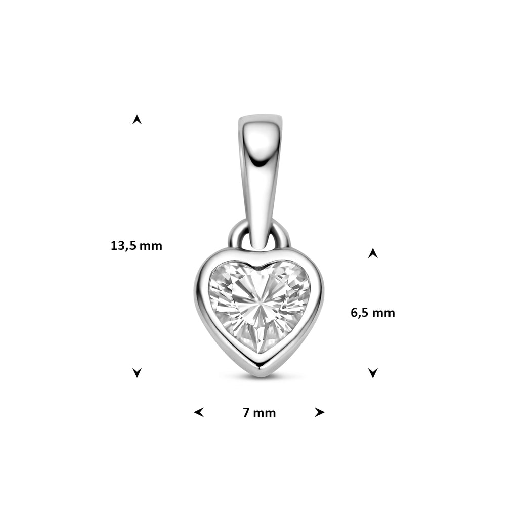 hanger hartje zirkonia 6,5 mm zilver gerhodineerd