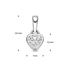 hanger hartje zirkonia 6,5 mm zilver gerhodineerd