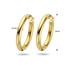 oorringen ronde buis 5,0 mm 1 micron zilver verguld (geel)