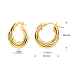oorringen buis 4 mm 14K geelgoud