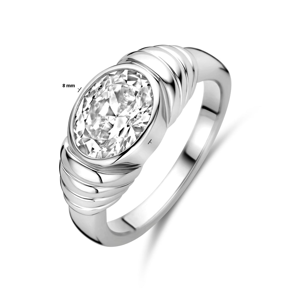 Ring Zirkonia Silber rhodiniert