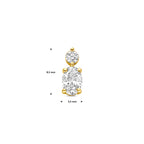 hanger lab grown diamant 0.29ct f vs 8,5 mm 14K geelgoud