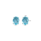 oorknoppen blauw topaas zilver gerhodineerd