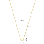 collier vlinder 40 - 42 - 44 cm 14K geelgoud