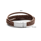 Armband Leder braun 12 mm Edelstahl