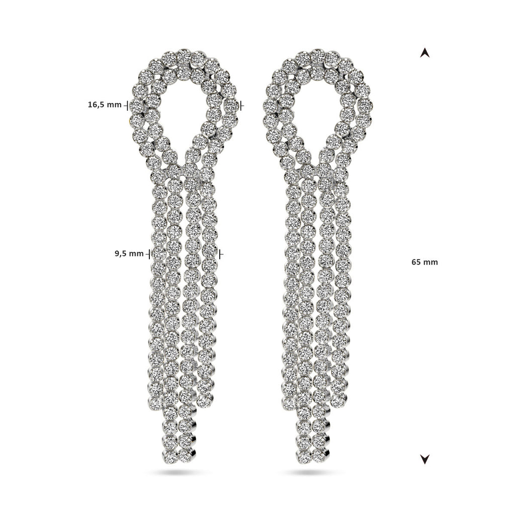 oorhangers zirkonia zilver gerhodineerd